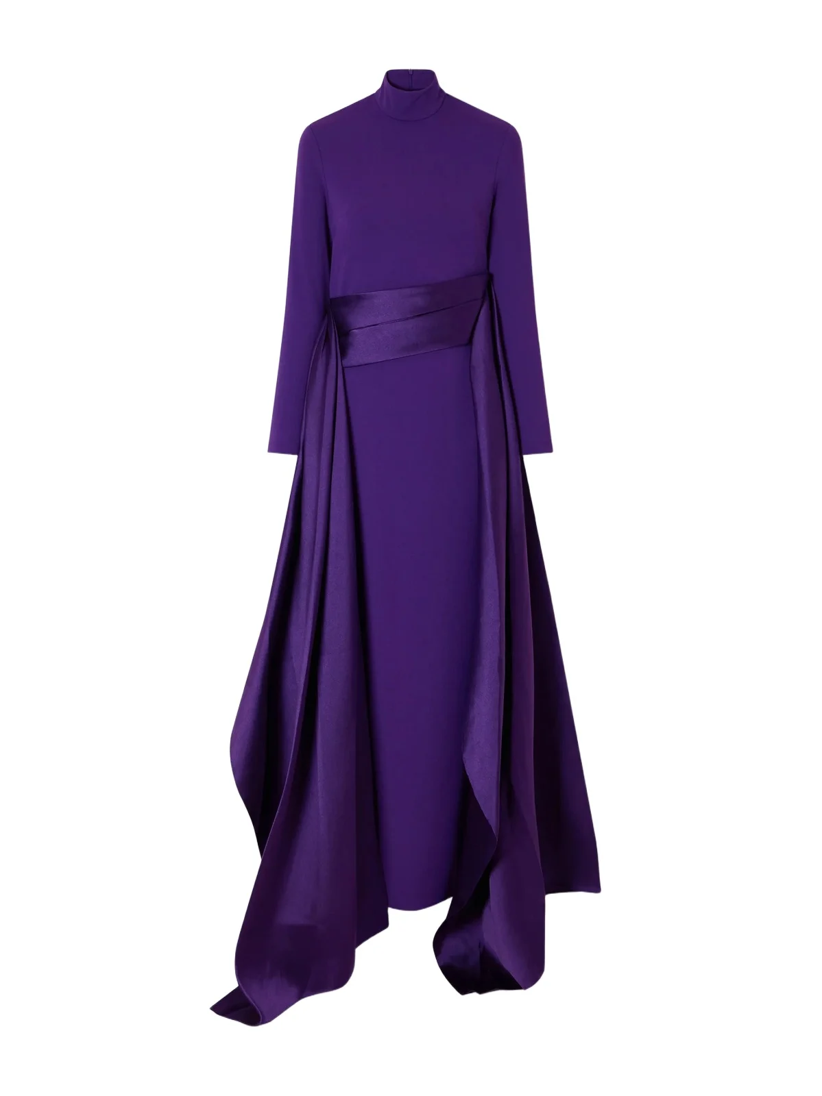 Olivia Draped Crepe And Satin-twill Gown - Purple Olivia Draped Crepe And Satin-twill Gown - Purple