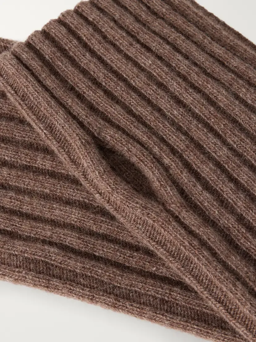 Auralee + Tekla Ribbed Wool And Cashmere-blend Arm Warmer | Thumbnail 2