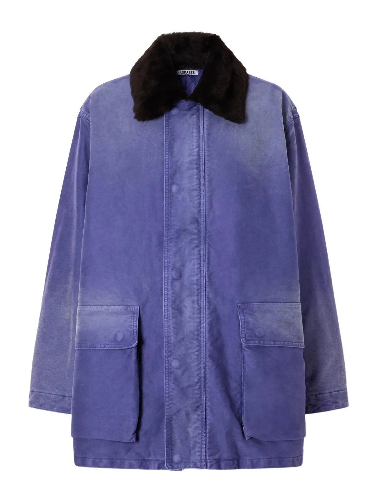 Auralee Garment-dyed Padded Shearling-trimmed Cotton-moleskin Jacket