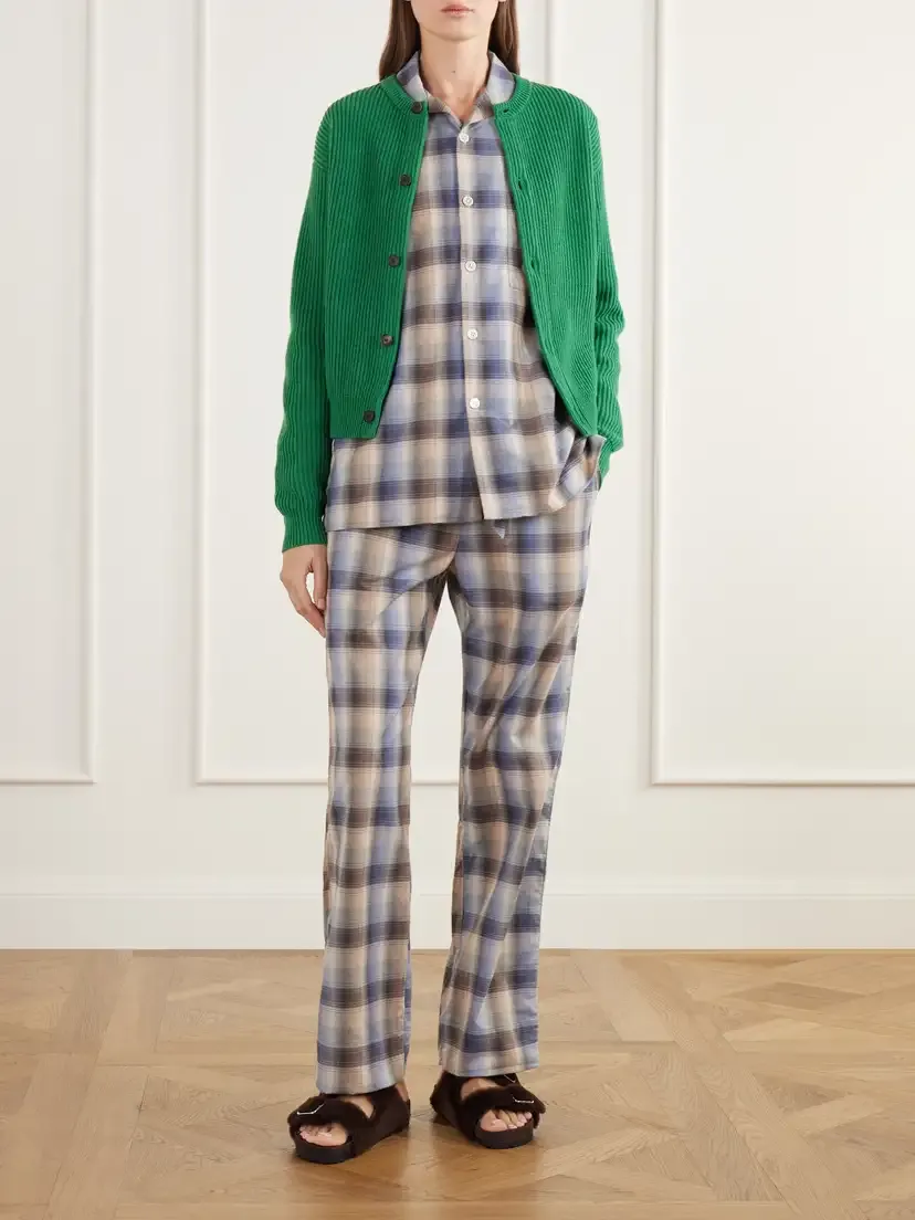 Auralee + Tekla Ribbed Wool And Cashmere-blend Cardigan - Green | Thumbnail 2