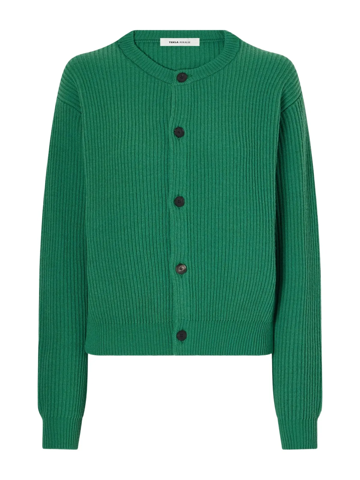 + Tekla Ribbed Wool And Cashmere-blend Cardigan - Green + Tekla Ribbed Wool And Cashmere-blend Cardigan - Green