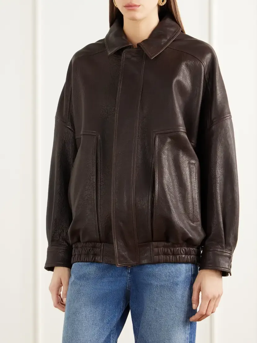 Nour Hammour Dalma Full-grain Leather Jacket | Thumbnail 3 Nour Hammour Dalma Full-grain Leather Jacket | Thumbnail 3