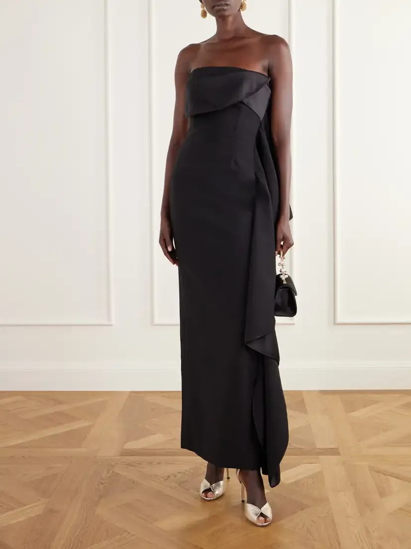 Solace London Andress Strapless Ruffled Crepe Bustier Gown | Thumbnail 2 Solace London Andress Strapless Ruffled Crepe Bustier Gown | Thumbnail 2