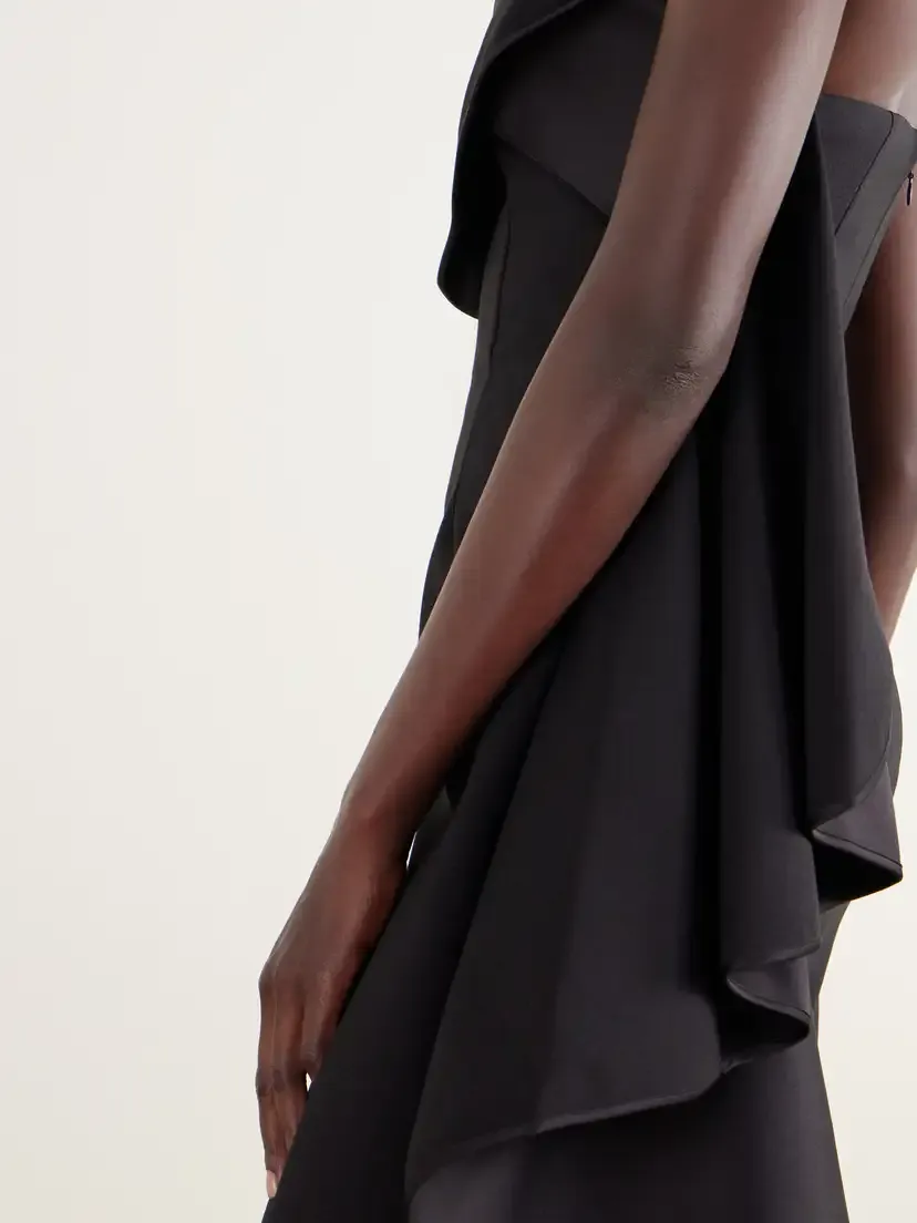 Solace London Andress Strapless Ruffled Crepe Bustier Gown | Thumbnail 4 Solace London Andress Strapless Ruffled Crepe Bustier Gown | Thumbnail 4
