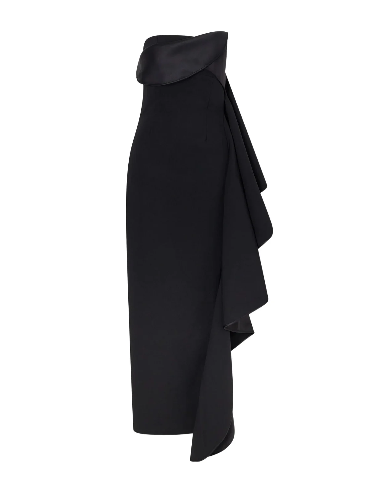Andress Strapless Ruffled Crepe Bustier Gown Andress Strapless Ruffled Crepe Bustier Gown