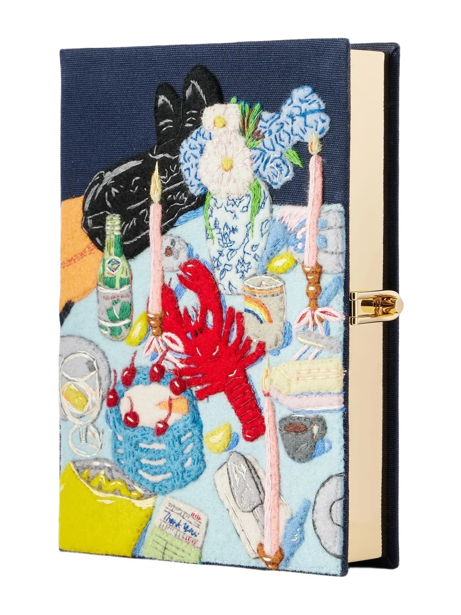 Dinner Party Dreams Embroidered Canvas Clutch Dinner Party Dreams Embroidered Canvas Clutch