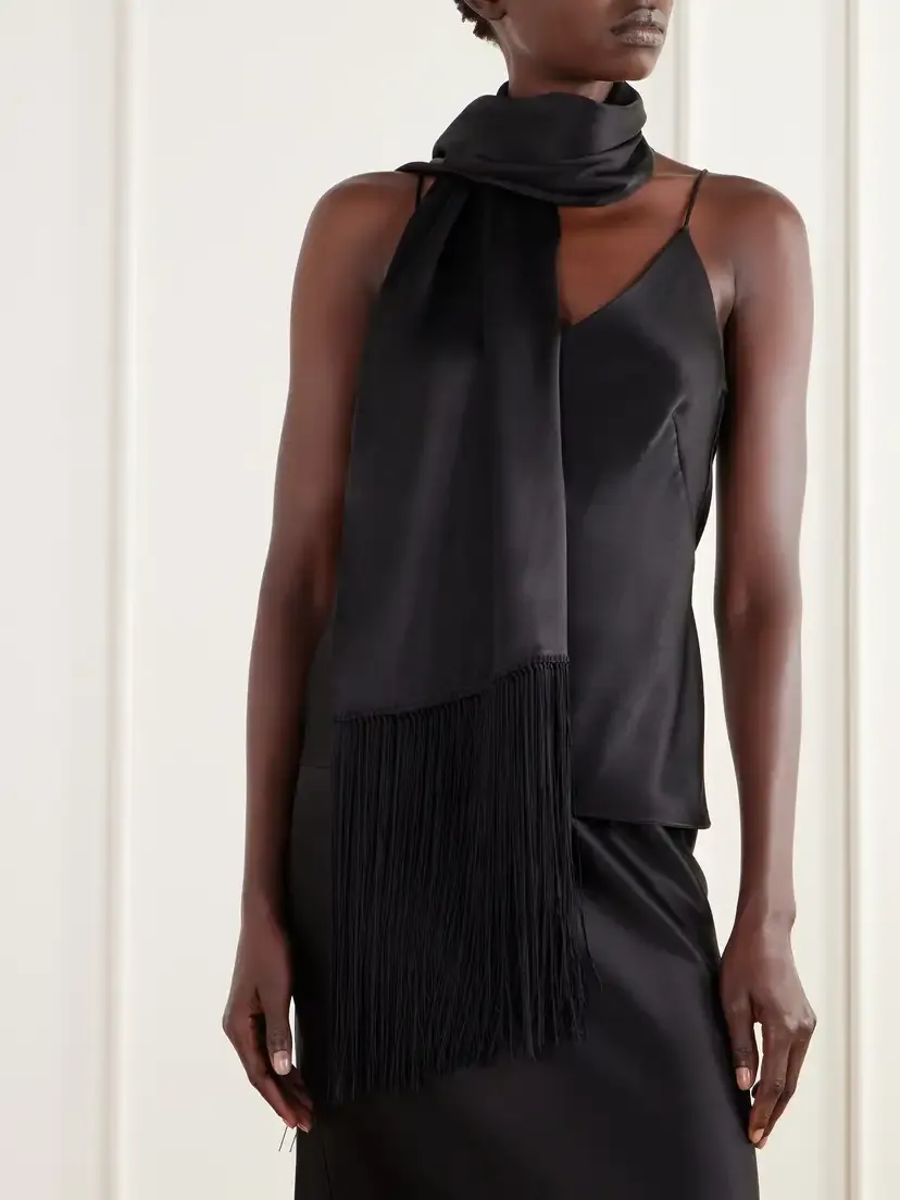 Gabriela Hearst Loma Fringe-detail Silk-satin Scarf | Thumbnail 3 Gabriela Hearst Loma Fringe-detail Silk-satin Scarf | Thumbnail 3