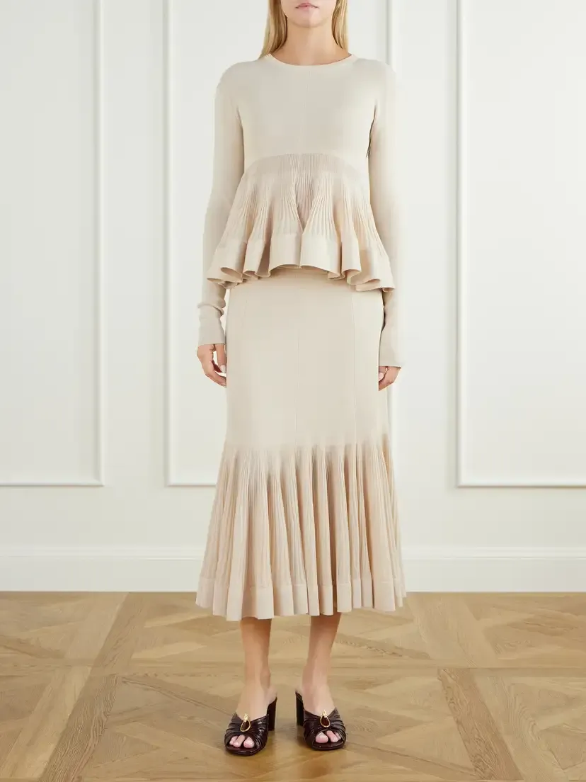 Zimmermann Clash Pleated Metallic Jersey Midi Skirt | Thumbnail 2 Zimmermann Clash Pleated Metallic Jersey Midi Skirt | Thumbnail 2