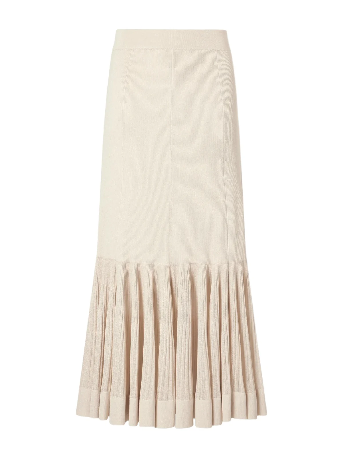 Zimmermann Clash Pleated Metallic Jersey Midi Skirt