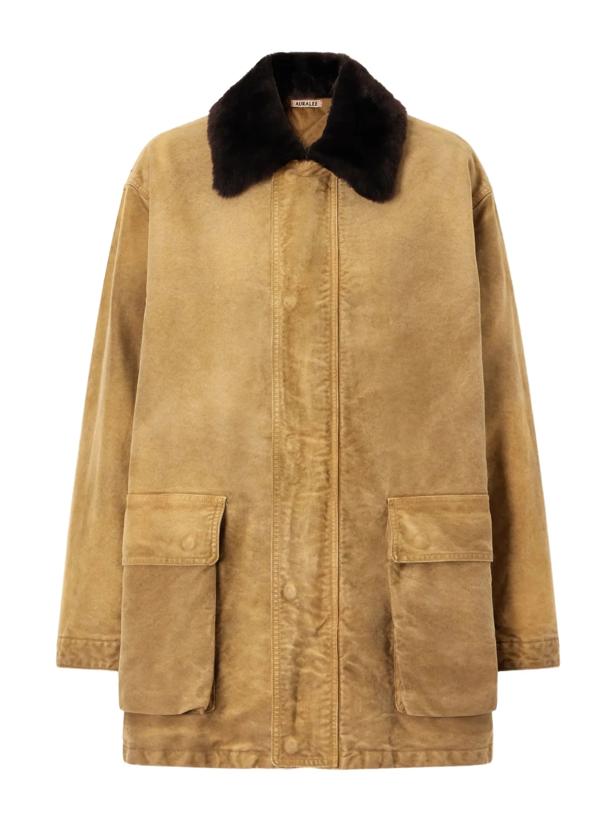 Garment-dyed Padded Shearling-trimmed Cotton-moleskin Jacket