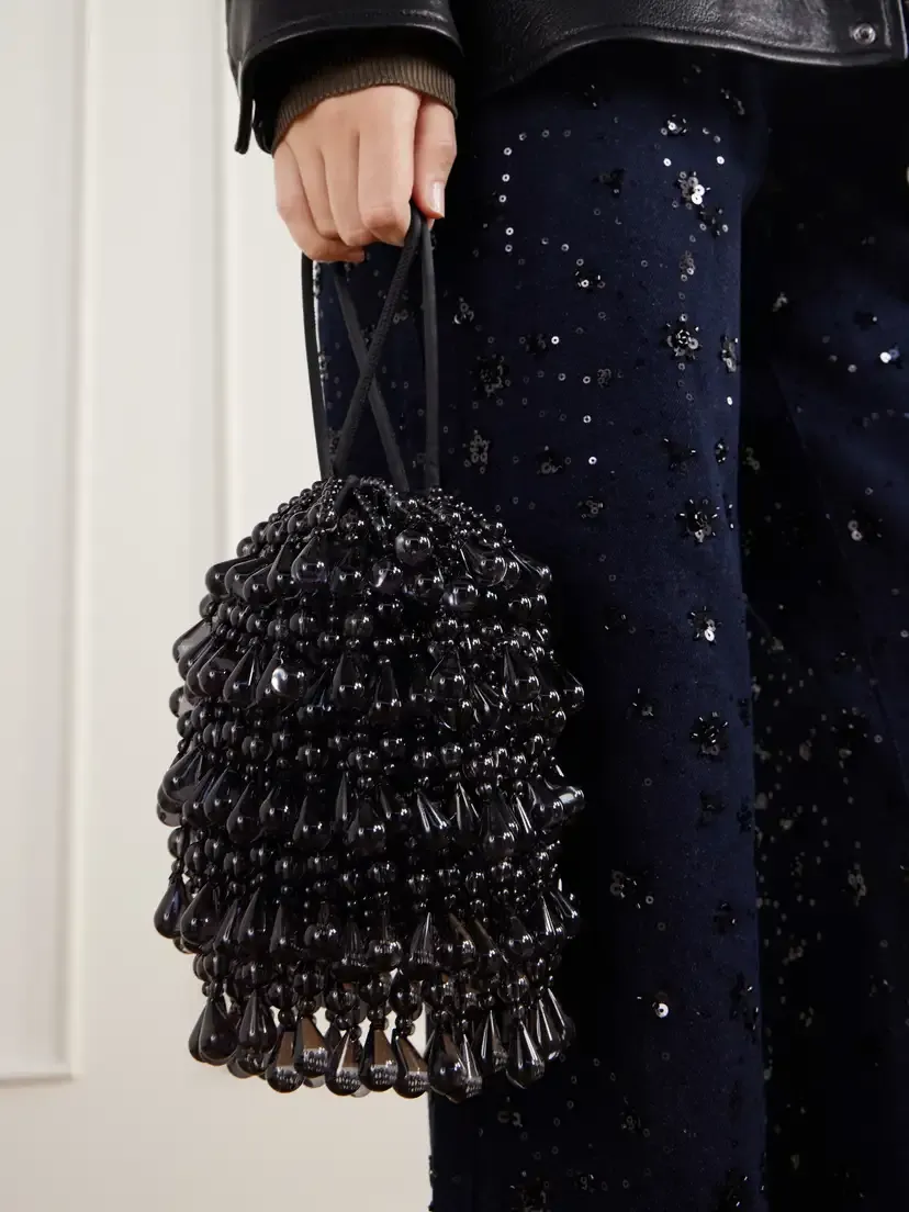 Cult Gaia Zia Wristlet Beads-detailed Satin To-handle Bag | Thumbnail 2