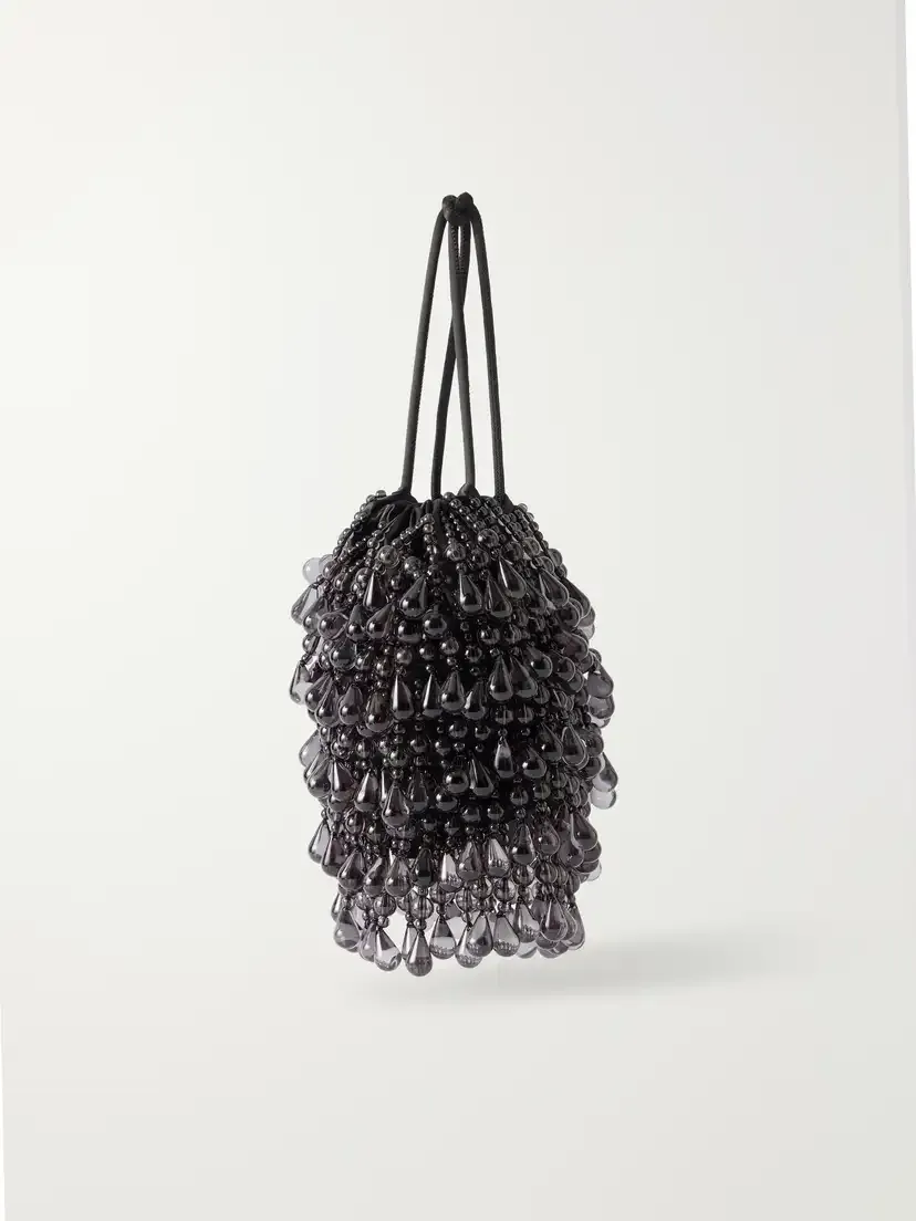 Cult Gaia Zia Wristlet Beads-detailed Satin To-handle Bag | Thumbnail 4