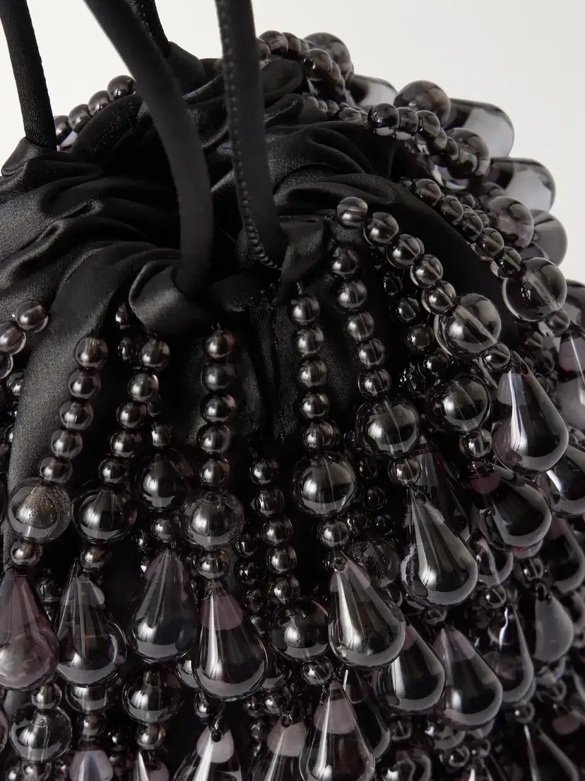 Cult Gaia Zia Wristlet Beads-detailed Satin To-handle Bag | Thumbnail 5