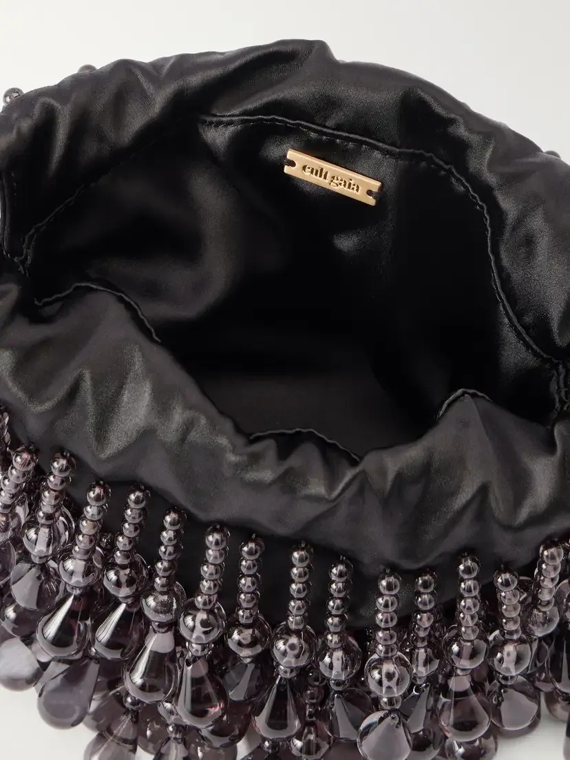 Cult Gaia Zia Wristlet Beads-detailed Satin To-handle Bag | Thumbnail 6