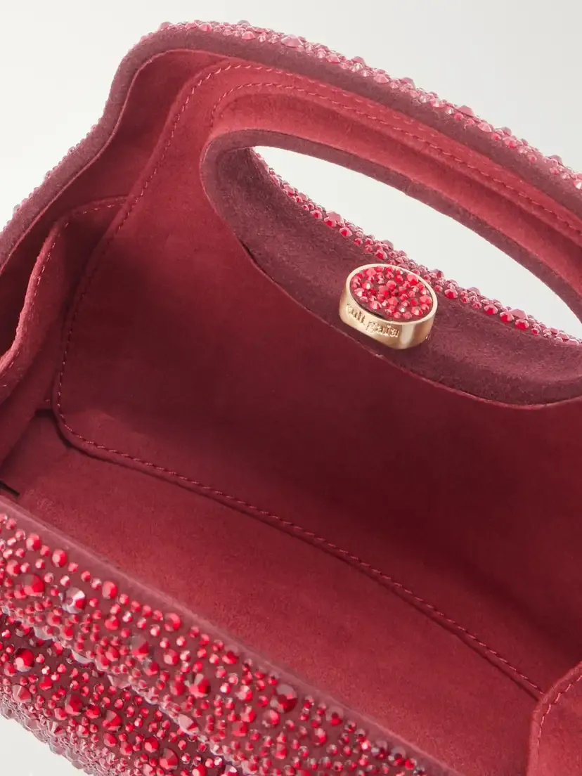 Cult Gaia Mimi Crystal-embellished Suede Top-handle Bag | Thumbnail 6