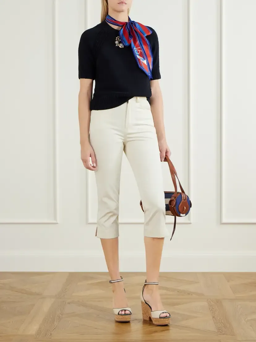 Zimmermann Clash Embroidered High-rise Slim-fit Capri Jeans | Thumbnail 2