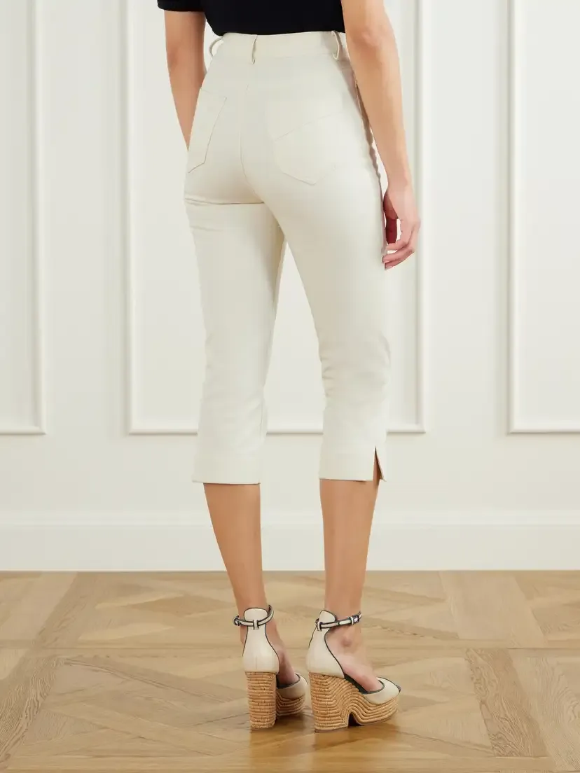 Zimmermann Clash Embroidered High-rise Slim-fit Capri Jeans | Thumbnail 4