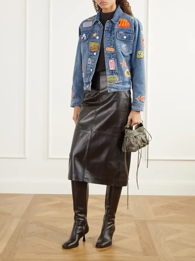 Mother The Duo Appliquéd Denim Jacket | Thumbnail 2