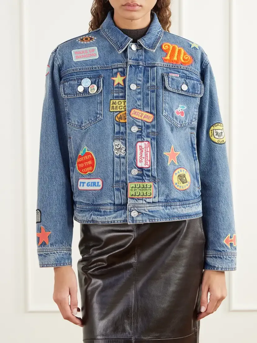 Mother The Duo Appliquéd Denim Jacket | Thumbnail 3