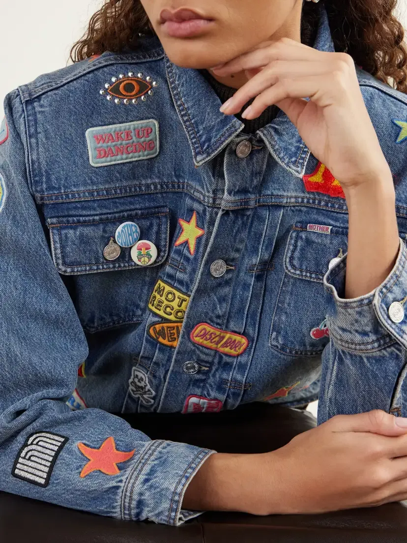 Mother The Duo Appliquéd Denim Jacket | Thumbnail 5