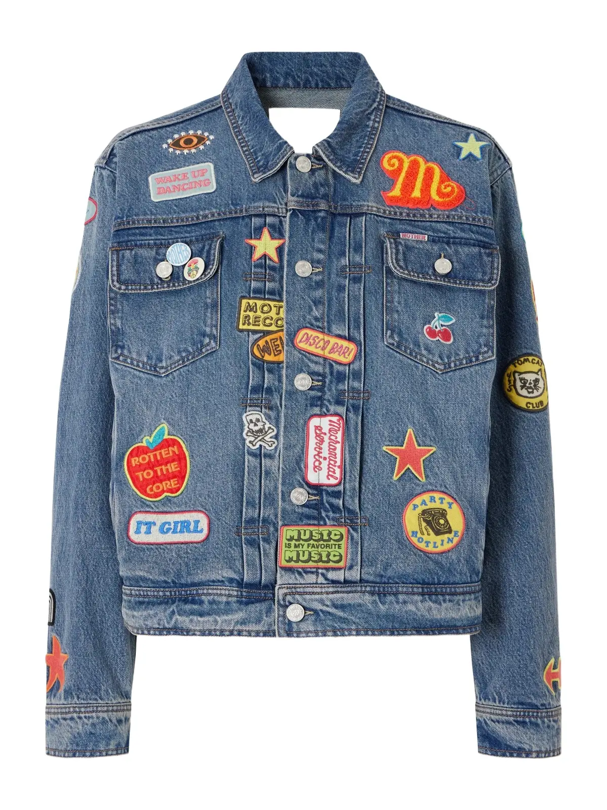 Mother The Duo Appliquéd Denim Jacket