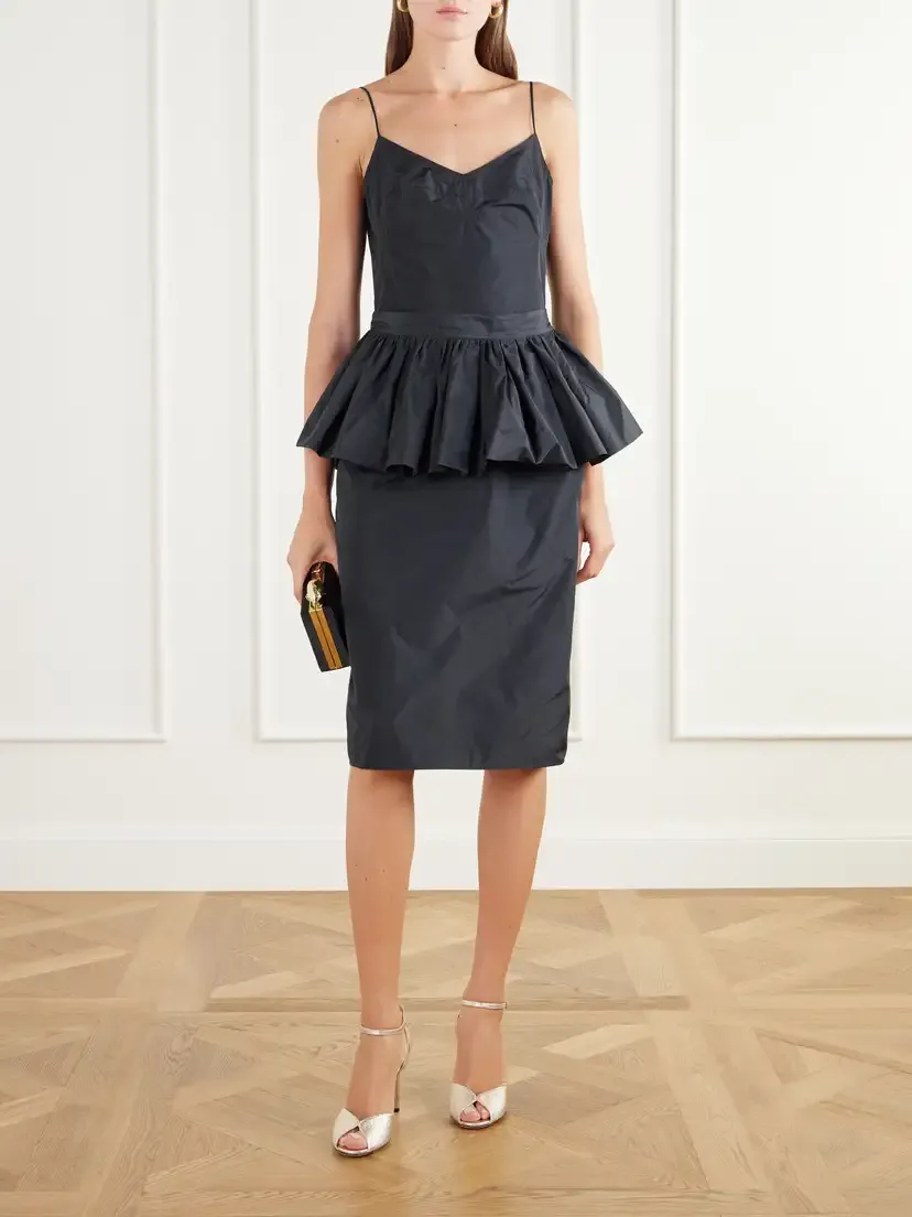 Stella McCartney Peplum Taffeta Midi Dress | Thumbnail 2 Stella McCartney Peplum Taffeta Midi Dress | Thumbnail 2