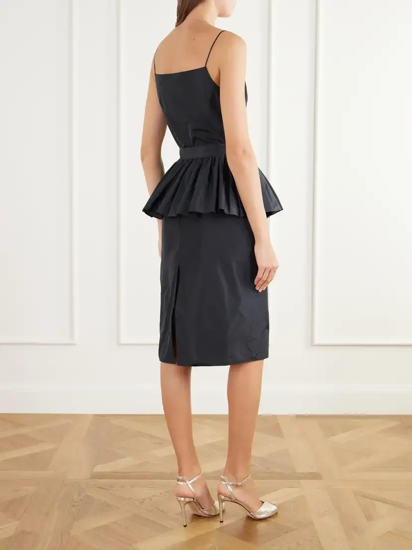 Stella McCartney Peplum Taffeta Midi Dress | Thumbnail 4 Stella McCartney Peplum Taffeta Midi Dress | Thumbnail 4