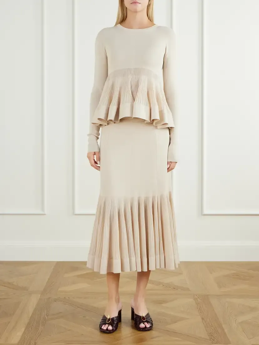Zimmermann Clash Ruffled Metallic Jersey Blouse | Thumbnail 2