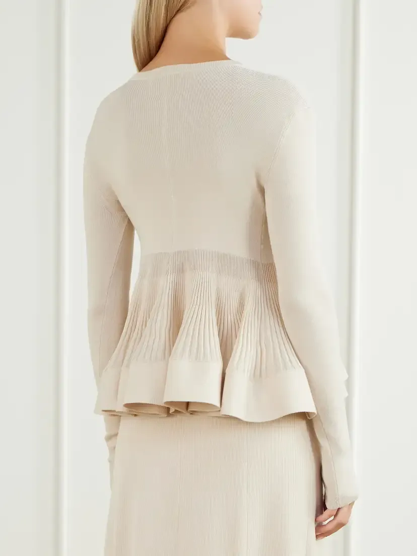 Zimmermann Clash Ruffled Metallic Jersey Blouse | Thumbnail 3
