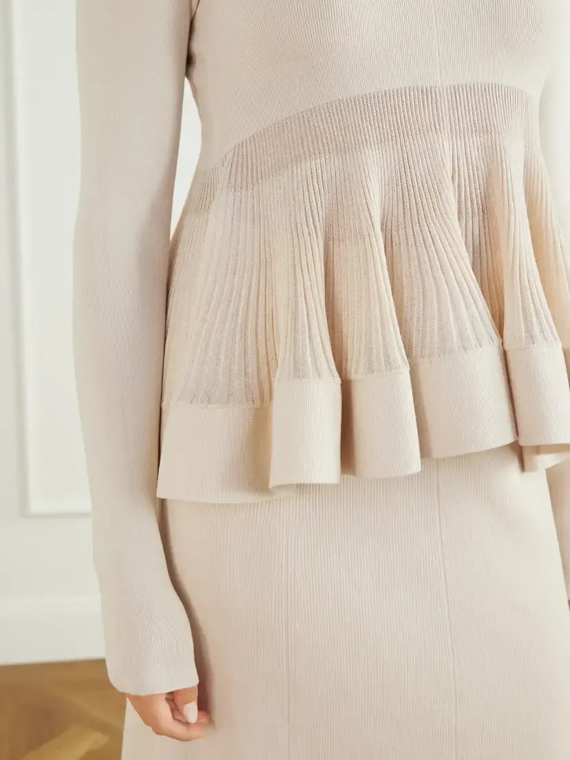 Zimmermann Clash Ruffled Metallic Jersey Blouse | Thumbnail 4