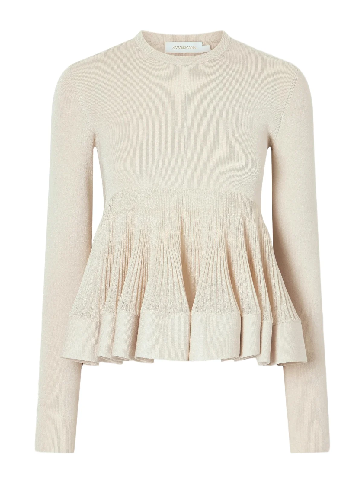Zimmermann Clash Ruffled Metallic Jersey Blouse