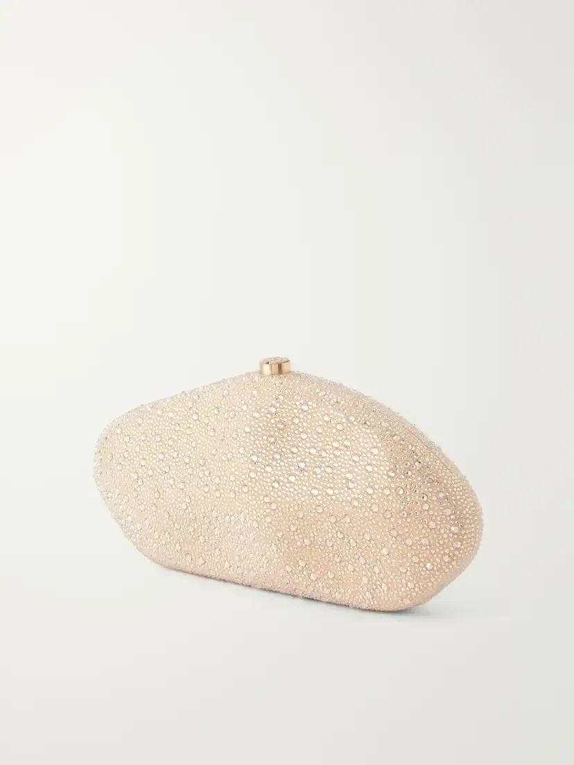 Cult Gaia Caldera Crystal-embellished Suede Clutch | Thumbnail 4 Cult Gaia Caldera Crystal-embellished Suede Clutch | Thumbnail 4