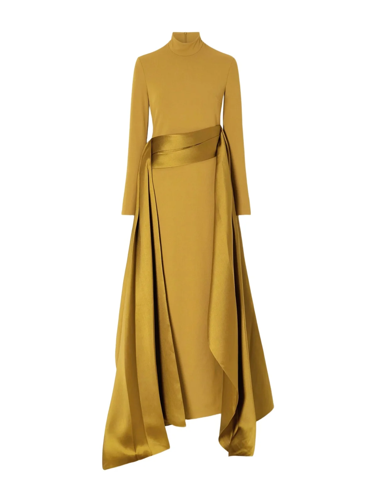 Olivia Draped Crepe And Satin-twill Gown - Gold Olivia Draped Crepe And Satin-twill Gown - Gold
