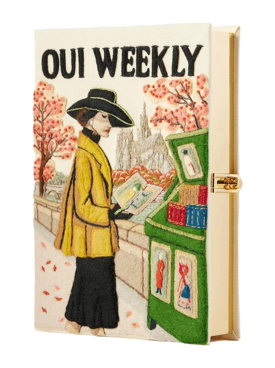 Oui Weekly Embroidered Canvas Clutch Oui Weekly Embroidered Canvas Clutch