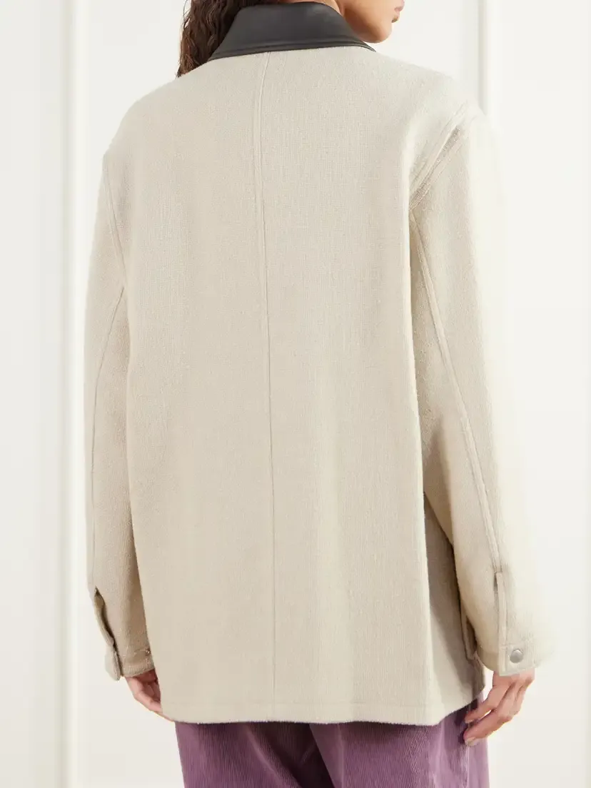 Auralee Leather-trimmed Wool-tweed Blouson Jacket | Thumbnail 4 Auralee Leather-trimmed Wool-tweed Blouson Jacket | Thumbnail 4