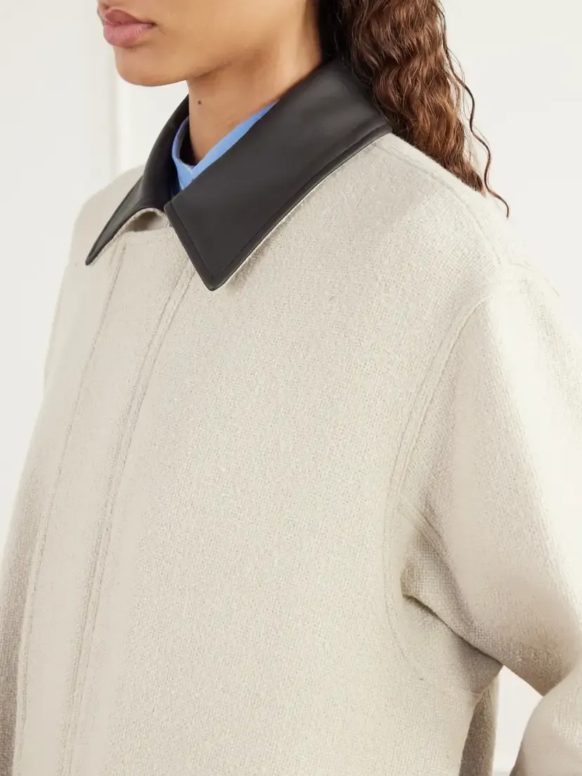 Auralee Leather-trimmed Wool-tweed Blouson Jacket | Thumbnail 5 Auralee Leather-trimmed Wool-tweed Blouson Jacket | Thumbnail 5