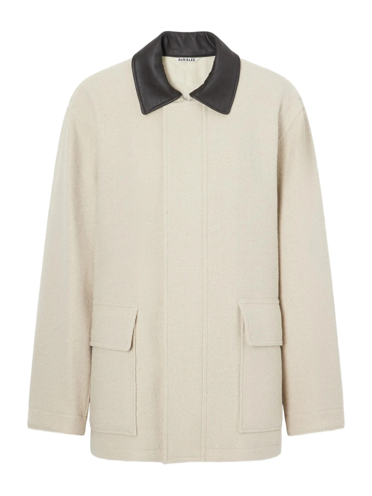 Leather-trimmed Wool-tweed Blouson Jacket
