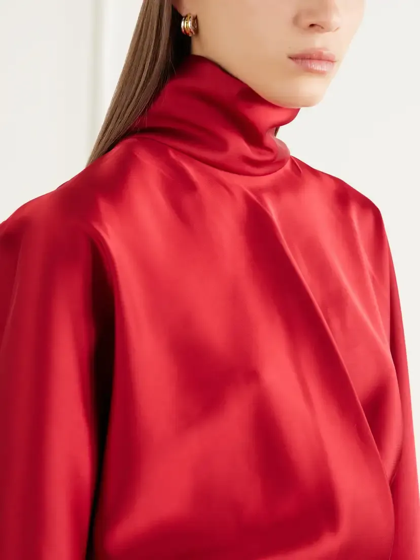 Solace London Sedgewick Satin And Stretch-knit Crepe Gown | Thumbnail 4 Solace London Sedgewick Satin And Stretch-knit Crepe Gown | Thumbnail 4
