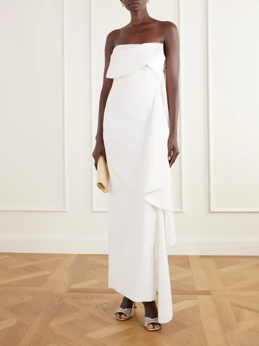Solace London Andress Strapless Ruffled Crepe Bustier Gown | Thumbnail 2 Solace London Andress Strapless Ruffled Crepe Bustier Gown | Thumbnail 2