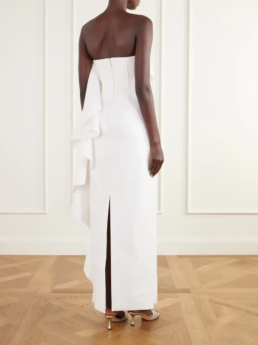 Solace London Andress Strapless Ruffled Crepe Bustier Gown | Thumbnail 3 Solace London Andress Strapless Ruffled Crepe Bustier Gown | Thumbnail 3