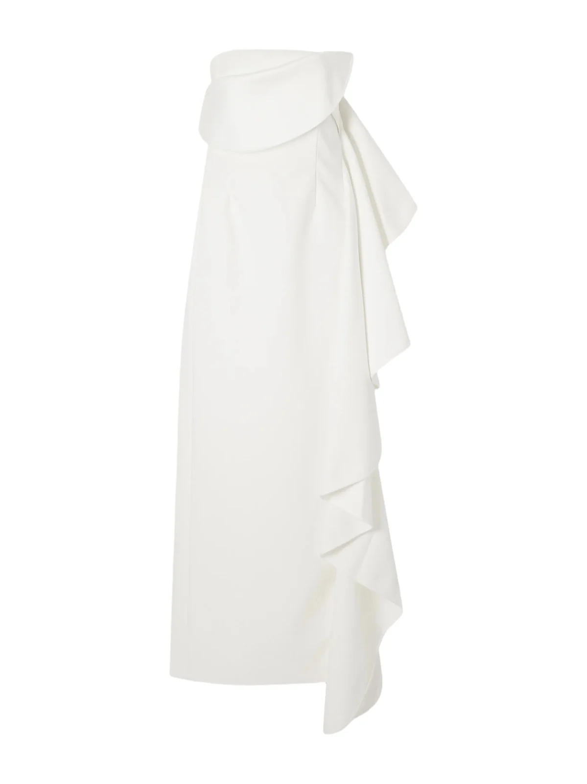 Solace London Andress Strapless Ruffled Crepe Bustier Gown