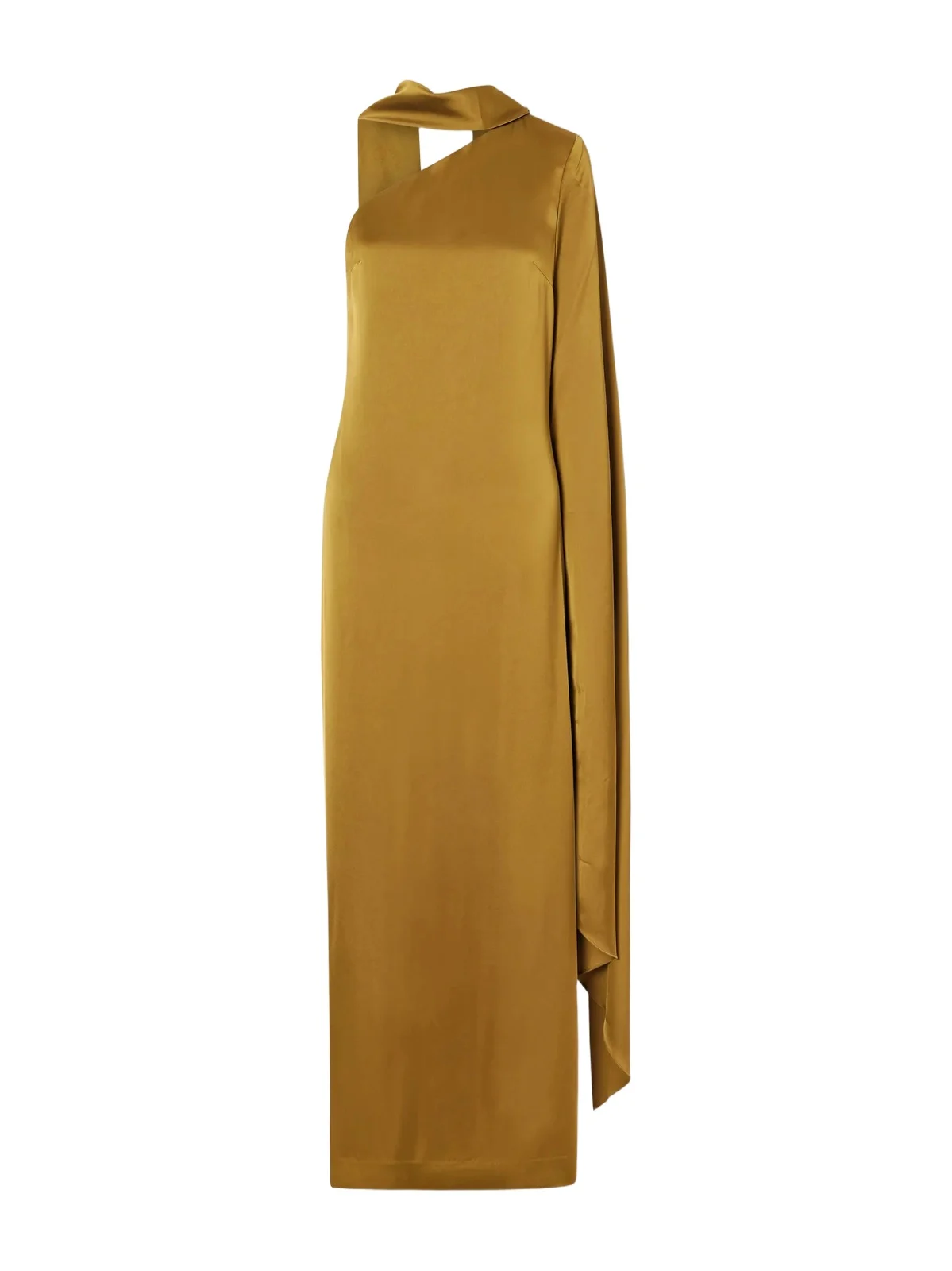 Newman One-shoulder Scarf-detail Satin Gown Newman One-shoulder Scarf-detail Satin Gown