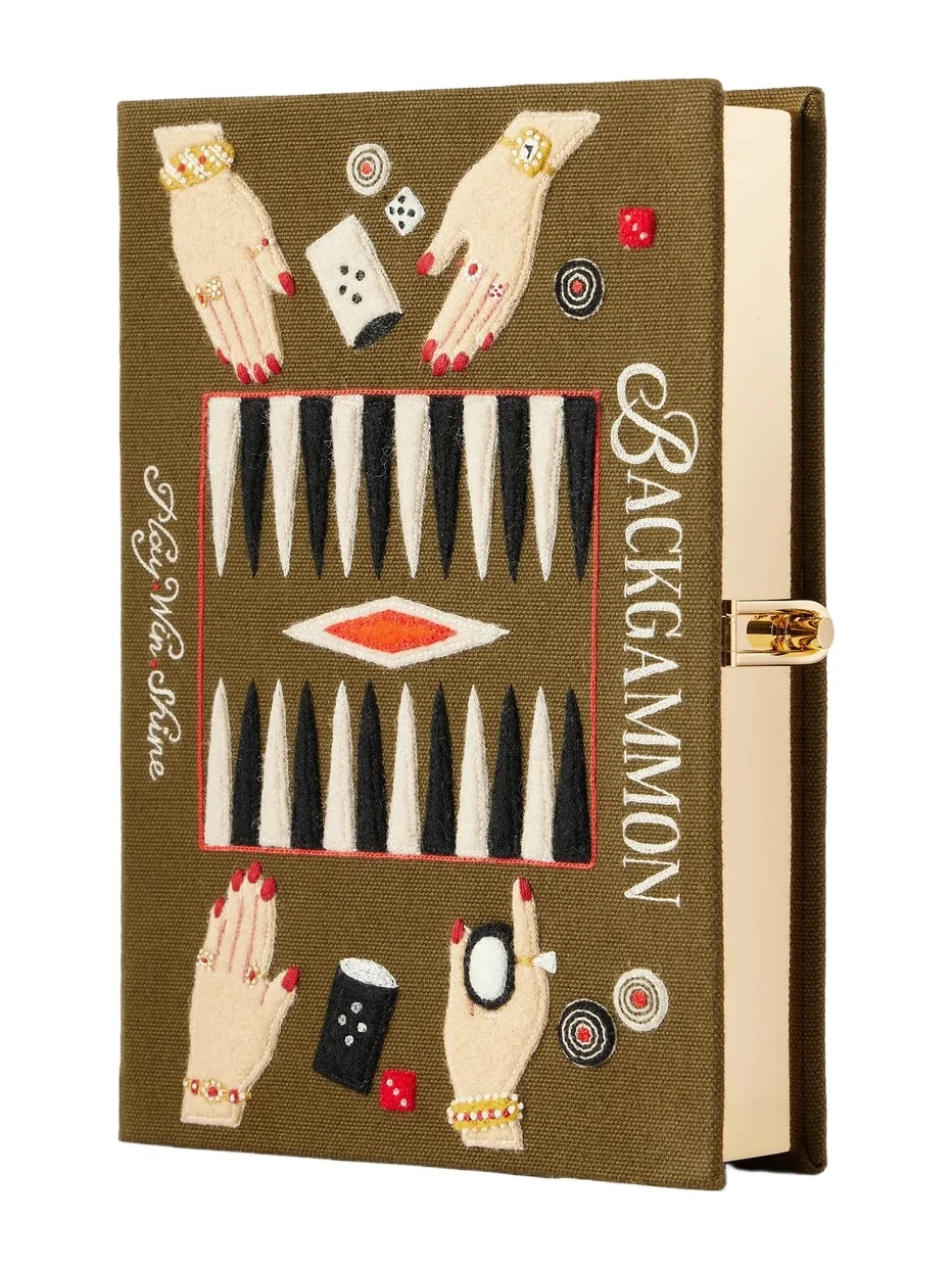 Backgammon Embroidered Canvas Clutch Backgammon Embroidered Canvas Clutch
