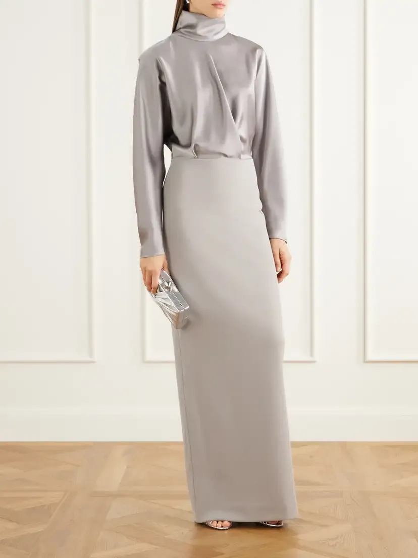 Solace London Sedgewick Satin And Stretch-knit Crepe Gown | Thumbnail 2