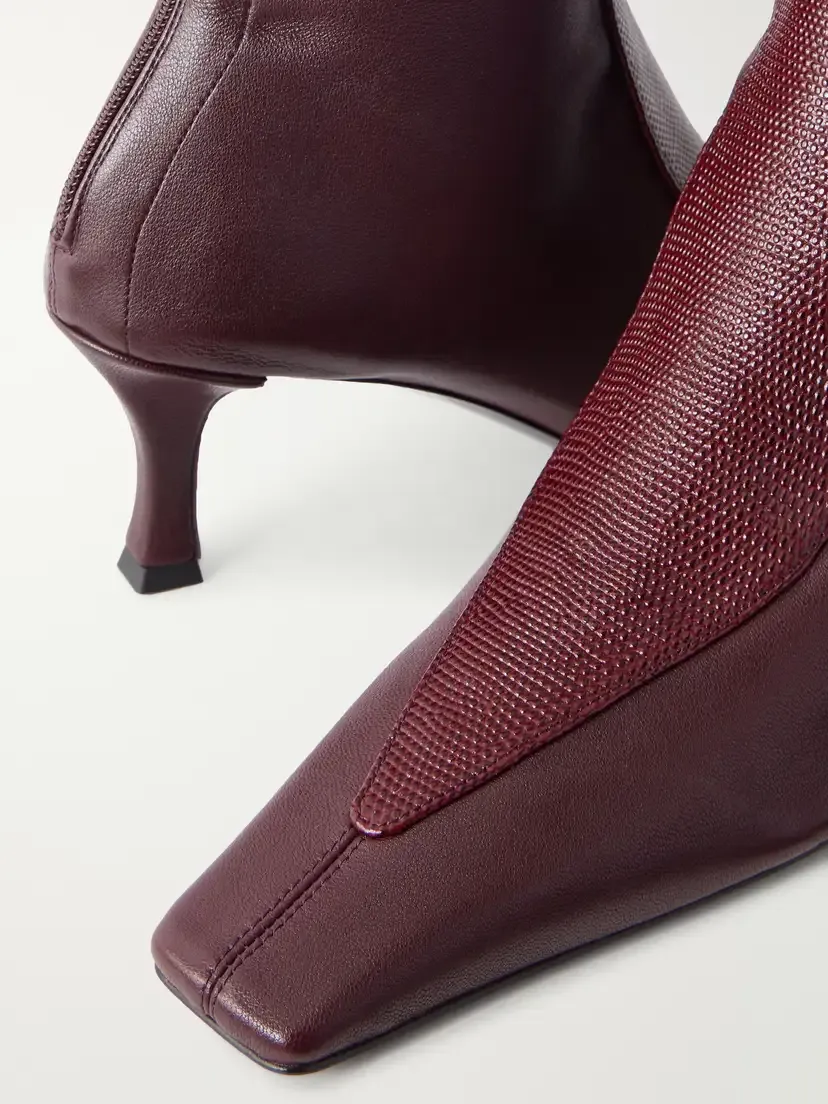 Proenza Schouler Trap 60 Lizard-effect Trimmed Stretch-leather Ankle Boots | Thumbnail 5