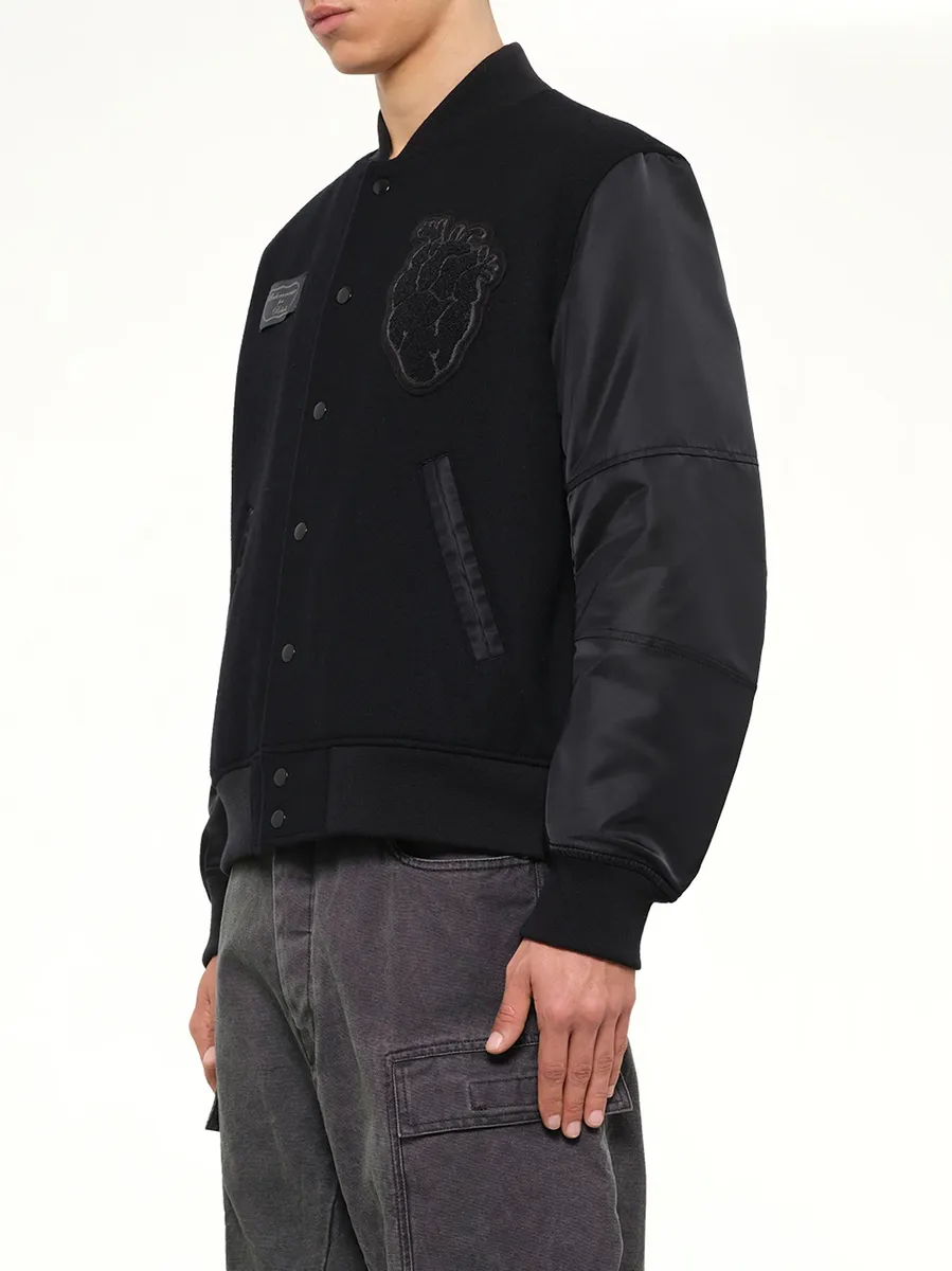 Undercover Heart Embroidery Varsity Jacket | Thumbnail 3 Undercover Heart Embroidery Varsity Jacket | Thumbnail 3