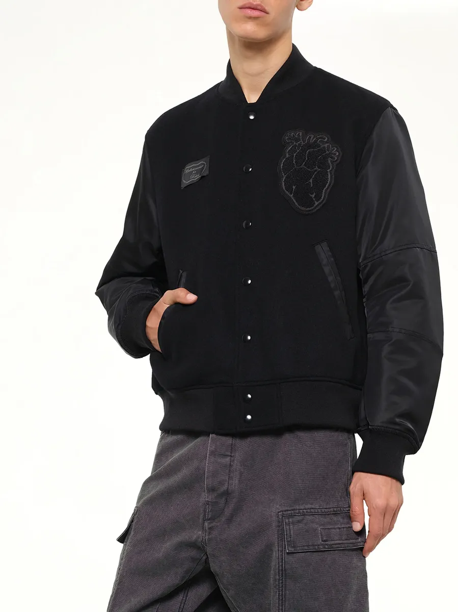 Undercover Heart Embroidery Varsity Jacket | Thumbnail 6 Undercover Heart Embroidery Varsity Jacket | Thumbnail 6