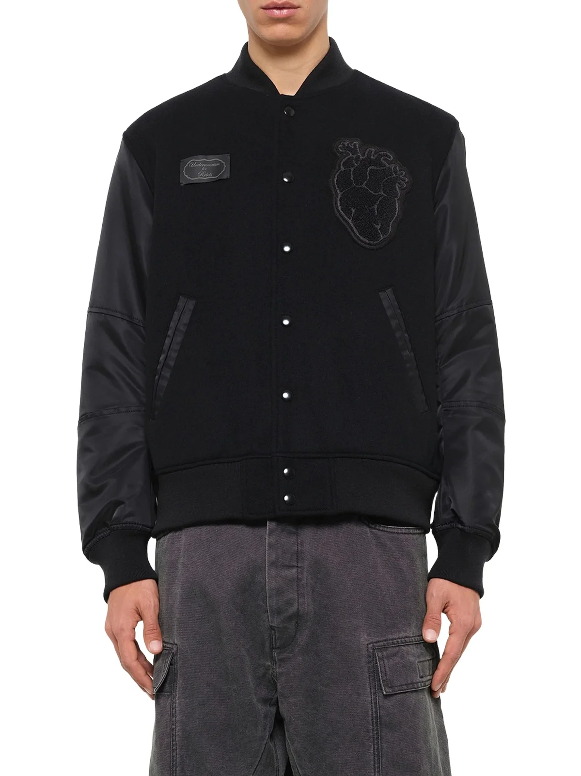 Undercover Heart Embroidery Varsity Jacket