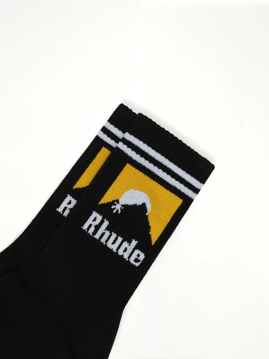 Rhude Striped Moonlight Sock in Black/white | Thumbnail 2 Rhude Striped Moonlight Sock in Black/white | Thumbnail 2
