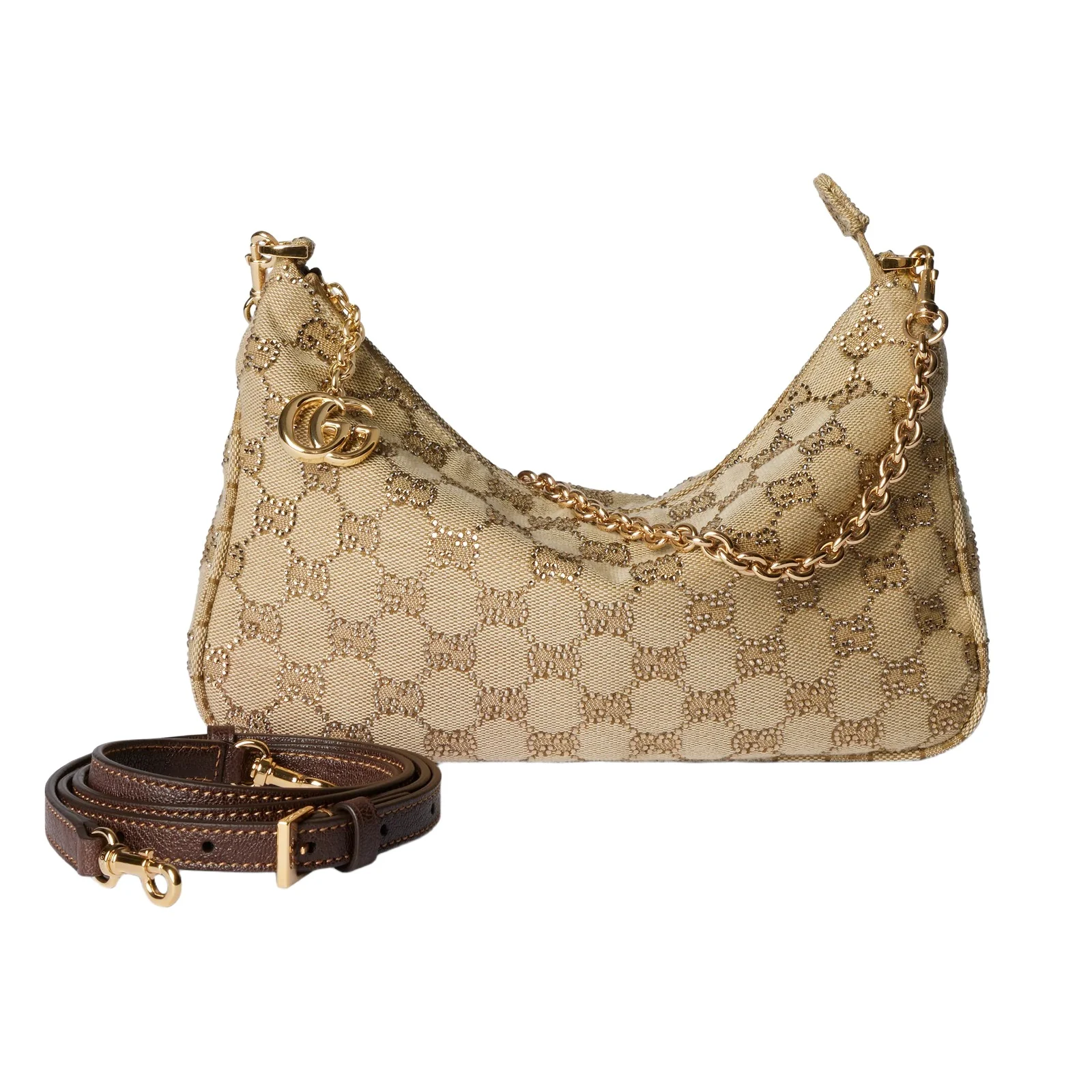 Gucci Lady Lunetta Chain Crystal Small Shoulder Bag